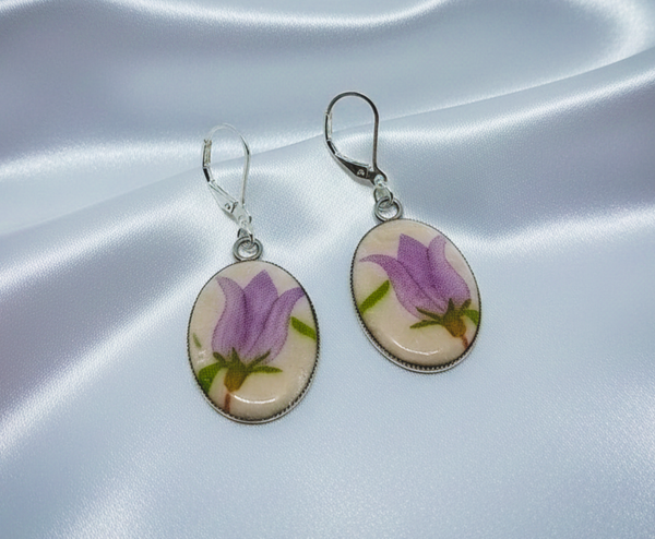 Lilac Flower Clay and Resin Earrings