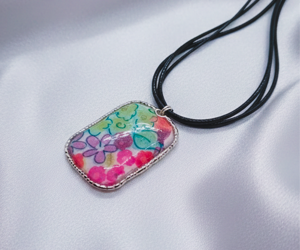 Floral Clay and Resin Choker