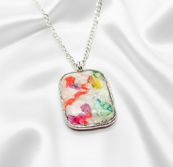 Pretty PrintedClay and Resin  Pendant