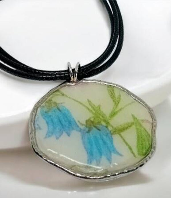 Blue Floral Resin Choker
