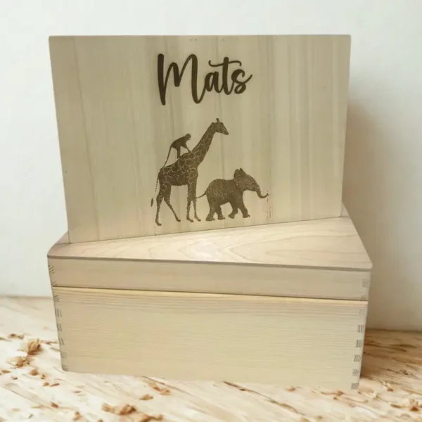 Speel- en Bewaarbox - Hout - Losse Deksel - Jungle