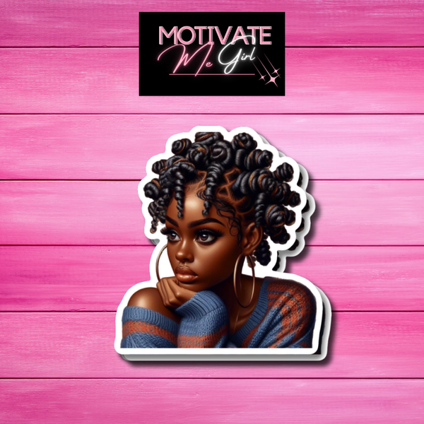 Melanated Girl Sticker