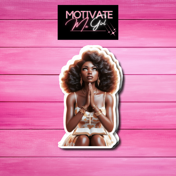 Black Girl Praying Sticker