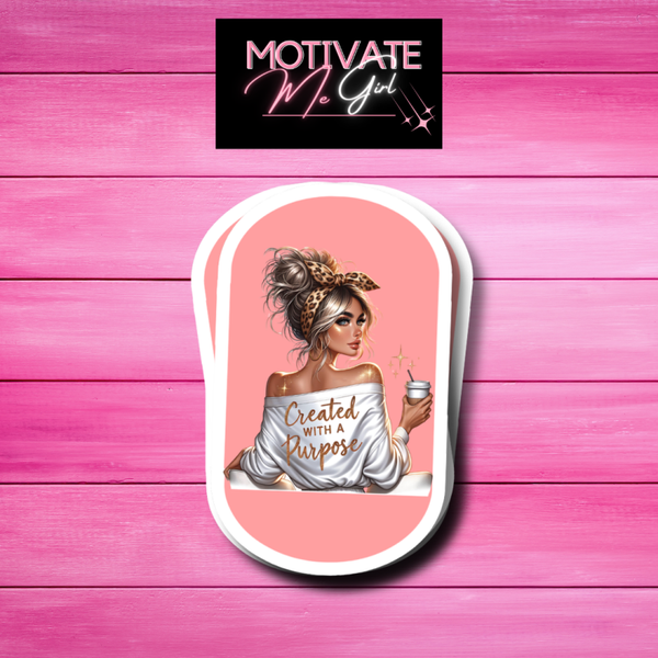 Lady Created With Purpose Sticker