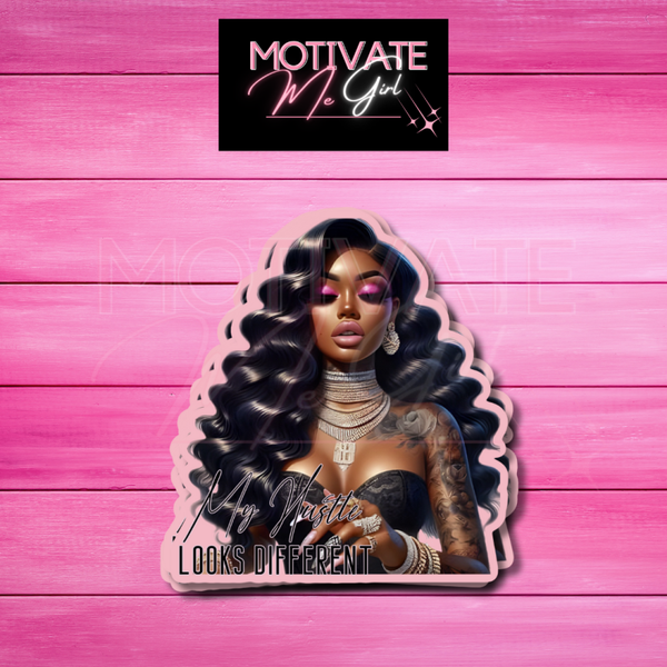 Melanated My Hustle Looks Different Sticker