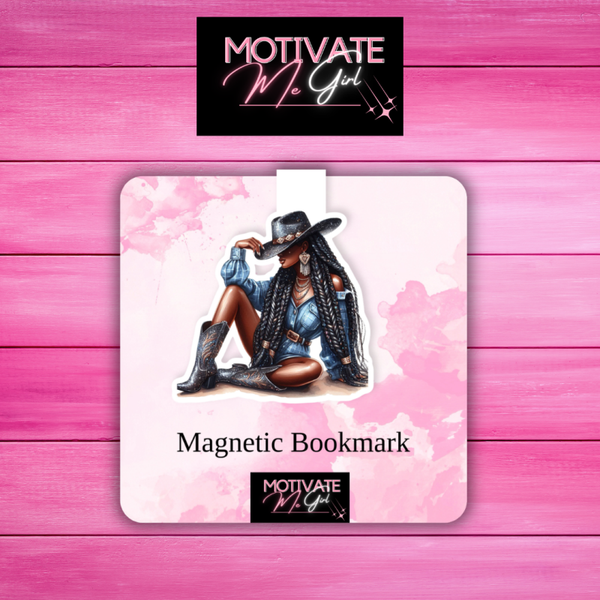 Cow Girl in Denim Magnetic Bookmark
