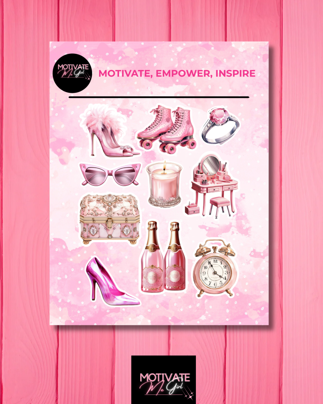 Luxury Pink Sticker Sheet