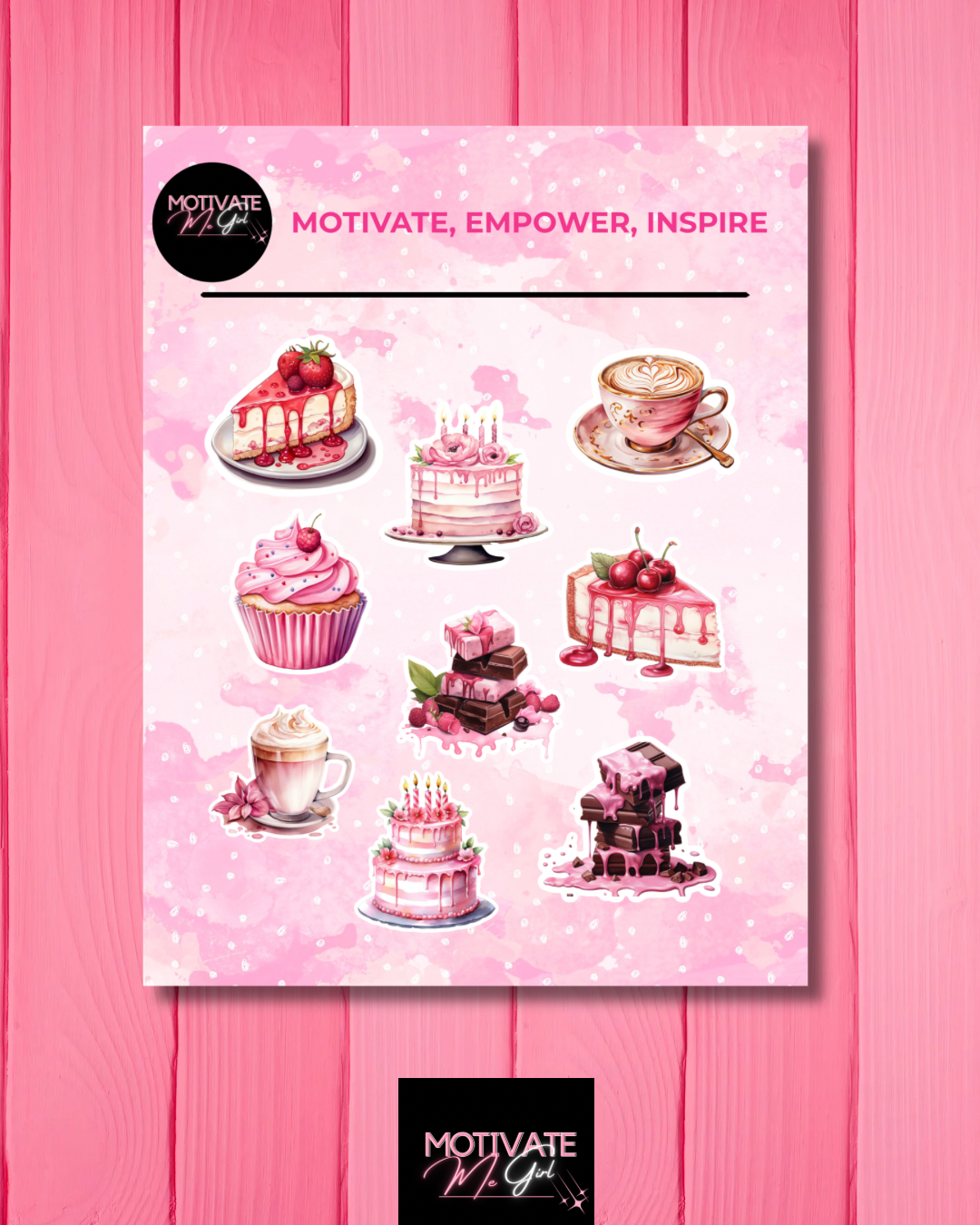 Sweet Treats Pink Sticker Sheet