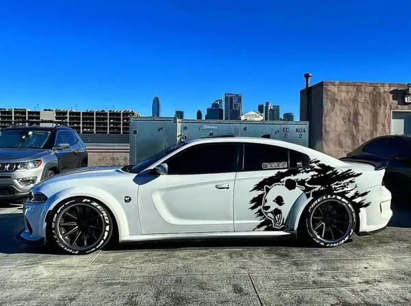 Panda Bear Aggressive Decal- Sticker material, wet install