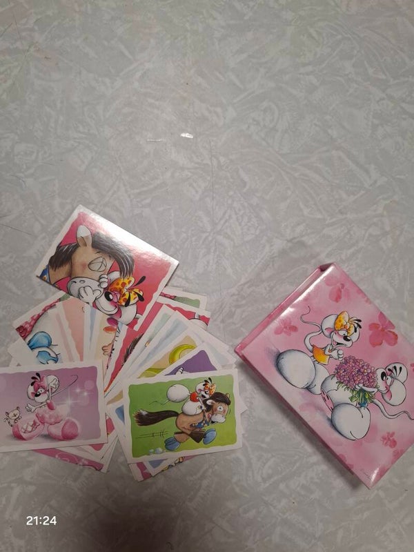 Schatulle gefüllt mit 30 Diddlestiker für das Diddlestiker-Sammelalbum