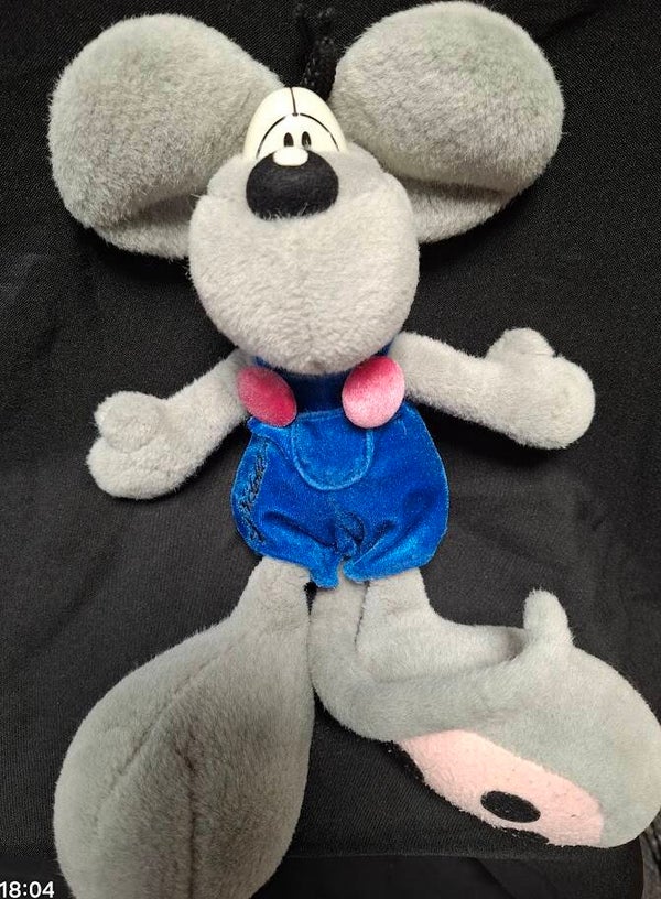 Diddl graue Maus mit blauer Latzhose