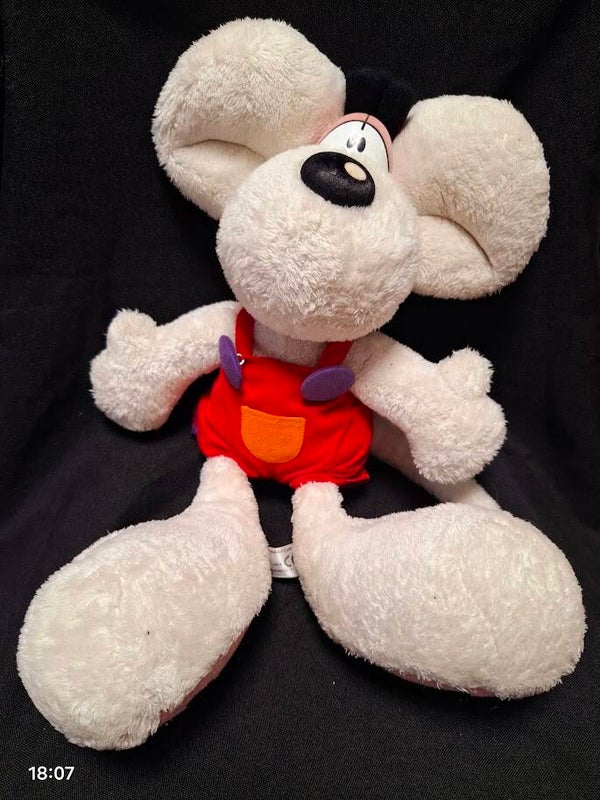 Diddl mit orangem Latzanzug