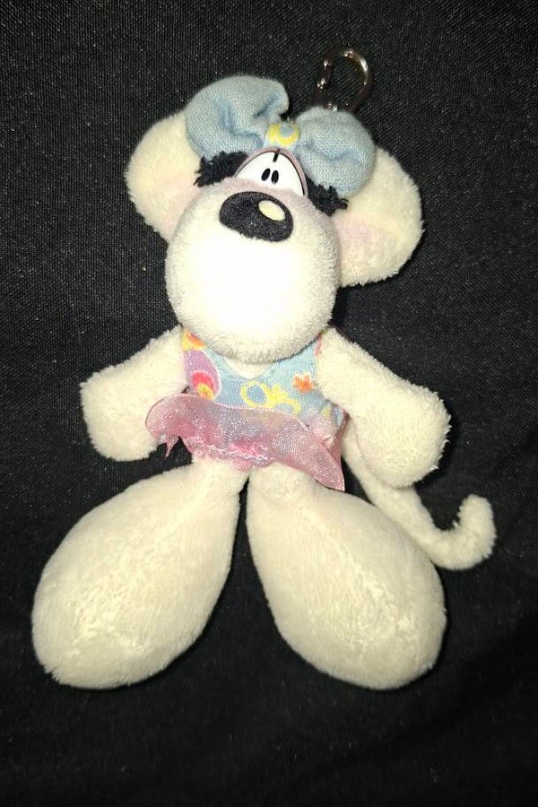 Diddlina mit hellblauer Schleife