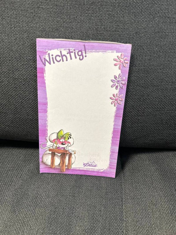 Diddl Notizblock Wichtig