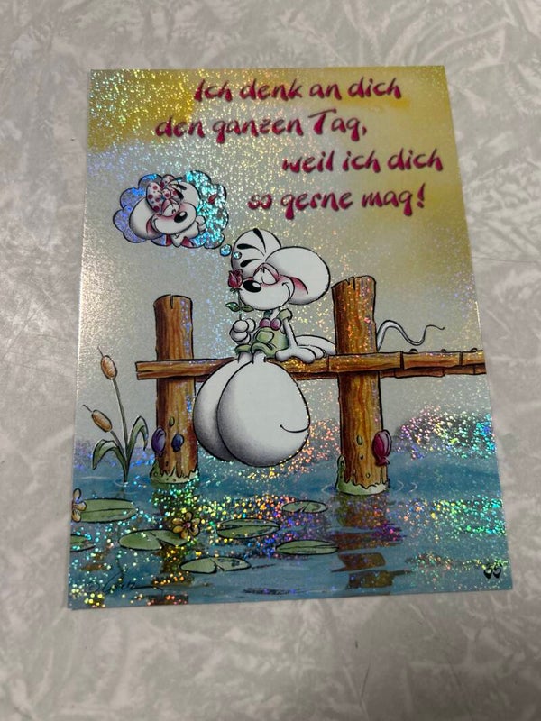 Glitzerpostkarte