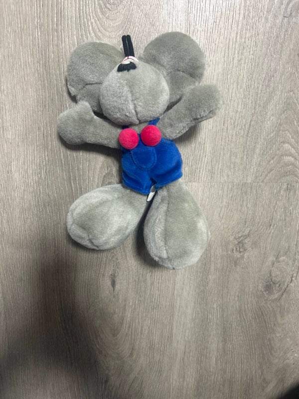 Diddl Maus grau mit blauen Latz