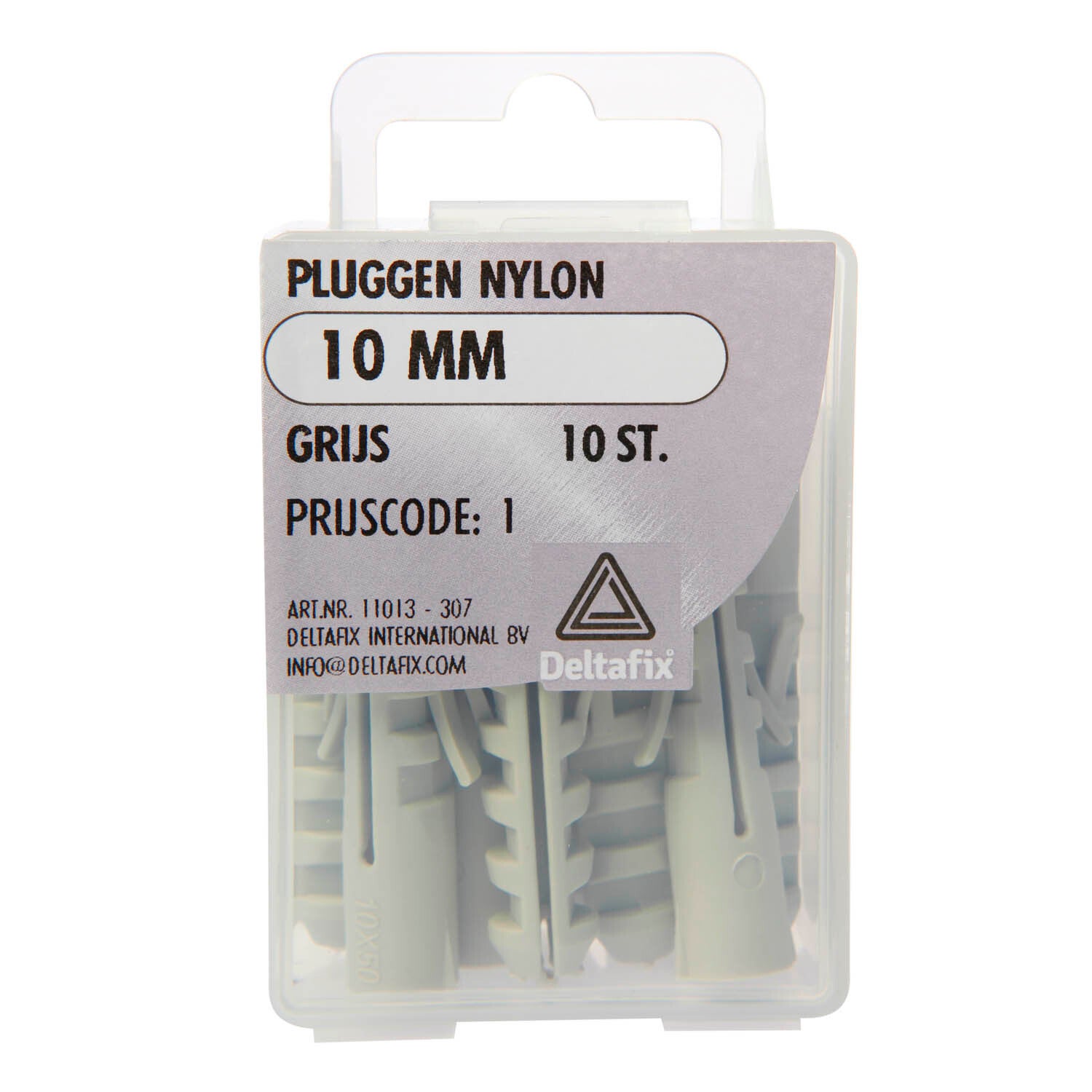 Deltafix plug nylon plug grijs 10 mm 10 st.