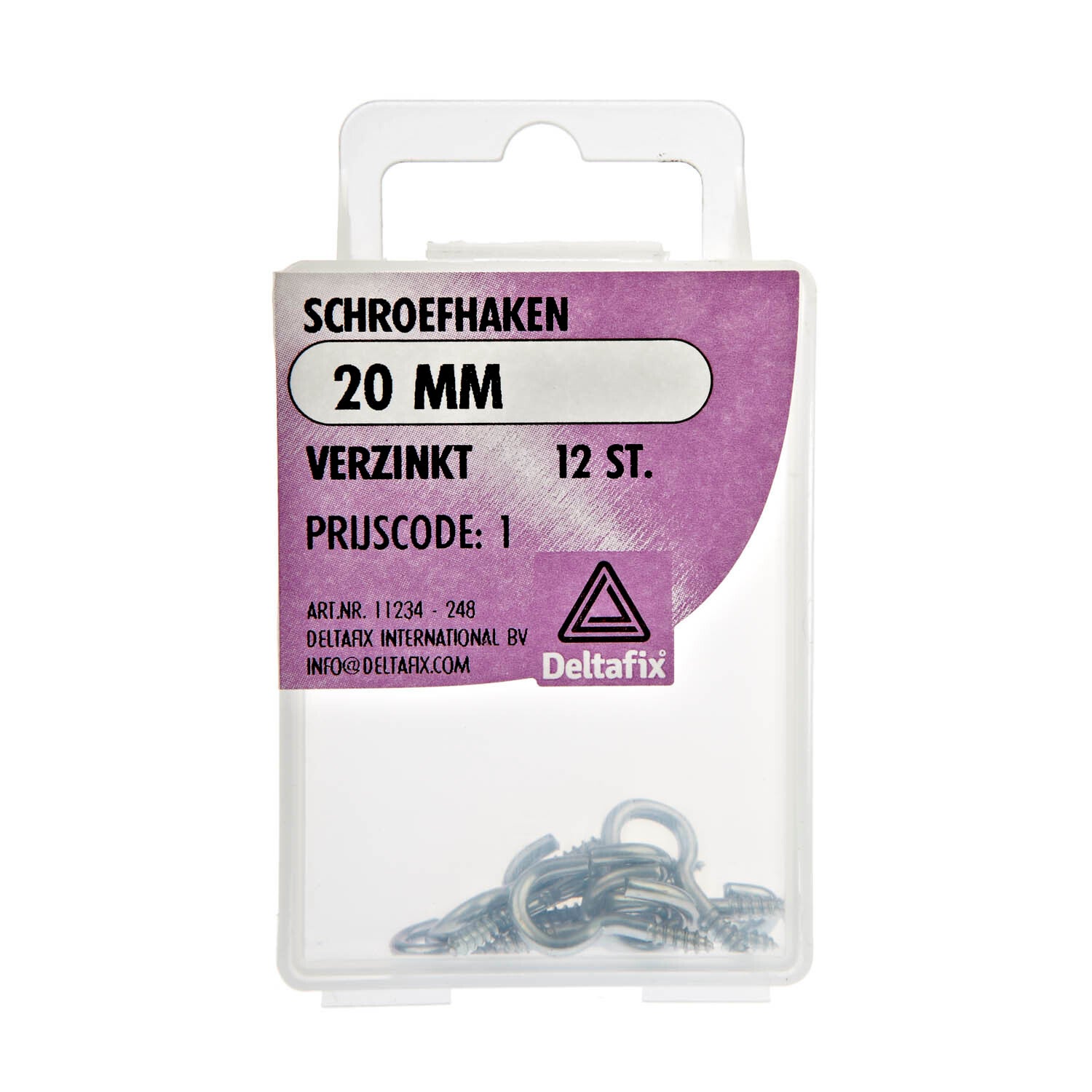Deltafix schroefhaak verzinkt 20 mm 12 st.