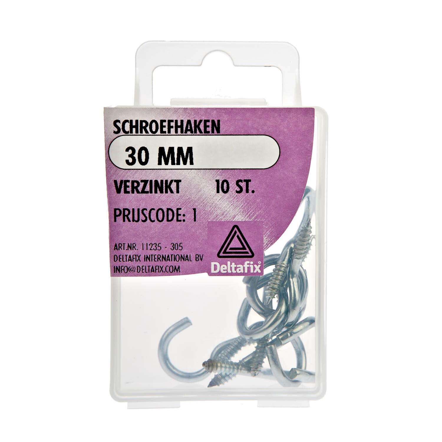 Deltafix schroefhaak verzinkt 30 mm 10 st.