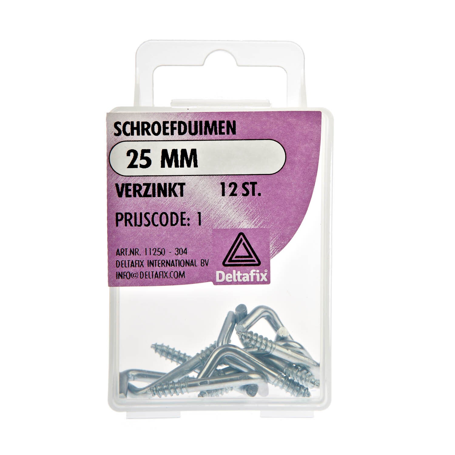 Deltafix schroefduim standaard verzinkt 25 mm 12 st.