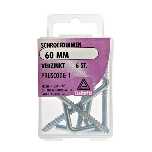 Deltafix schroefduim standaard verzinkt 60 mm 6 st.