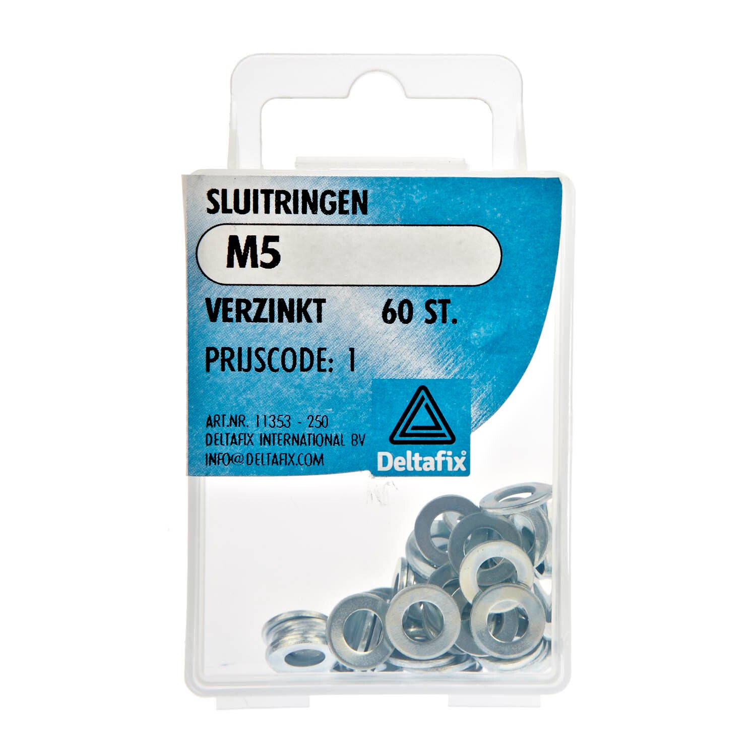 Deltafix sluitring verzinkt m5 x 10 x 1 din 125a 60 st.