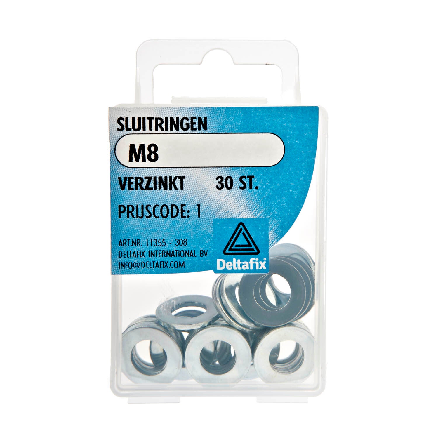 Deltafix sluitring verzinkt m8 x 16 x 1.5 din 125a 30 st.