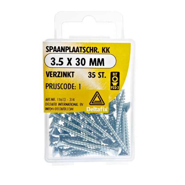 Spaanplaatschr. PK. 3.5 x 30mm GEG. PZ2 Blister á 35 st