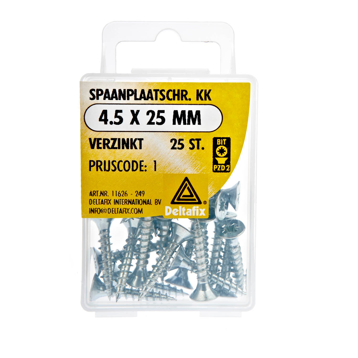 Spaanplaatschr. PK. 4.5 x 25mm GEG. PZ2 blister á 25 st
