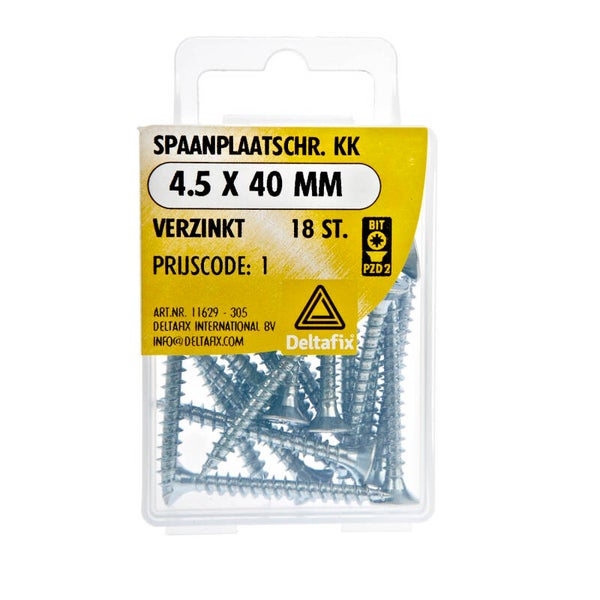 Spaanplaatschr. PK. 4.5 x 40mm GEG PZ2 blister á 18 st