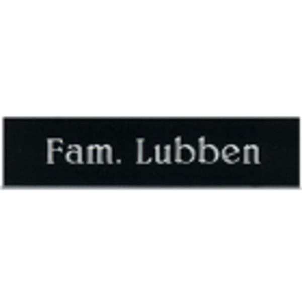 kunststof naamplaat  20 x 70  mm