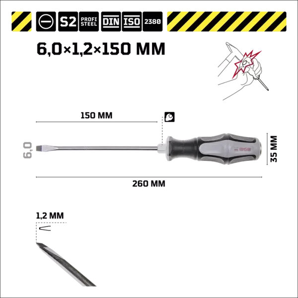 WGB Schroevendraaier SLEUF 6 x 150 mm