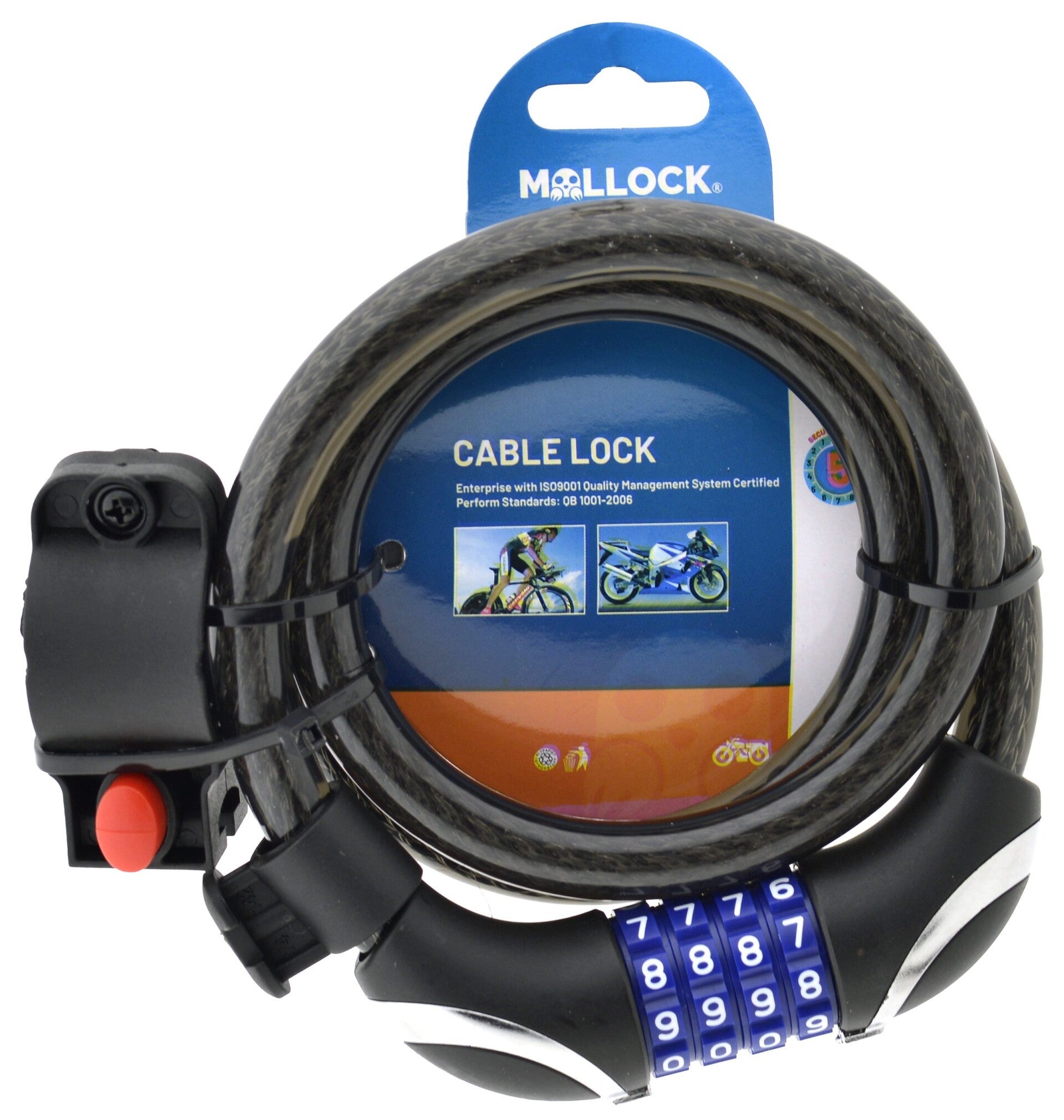 Mollock Staalkabel met cijferslot (14 x 1000 mm )