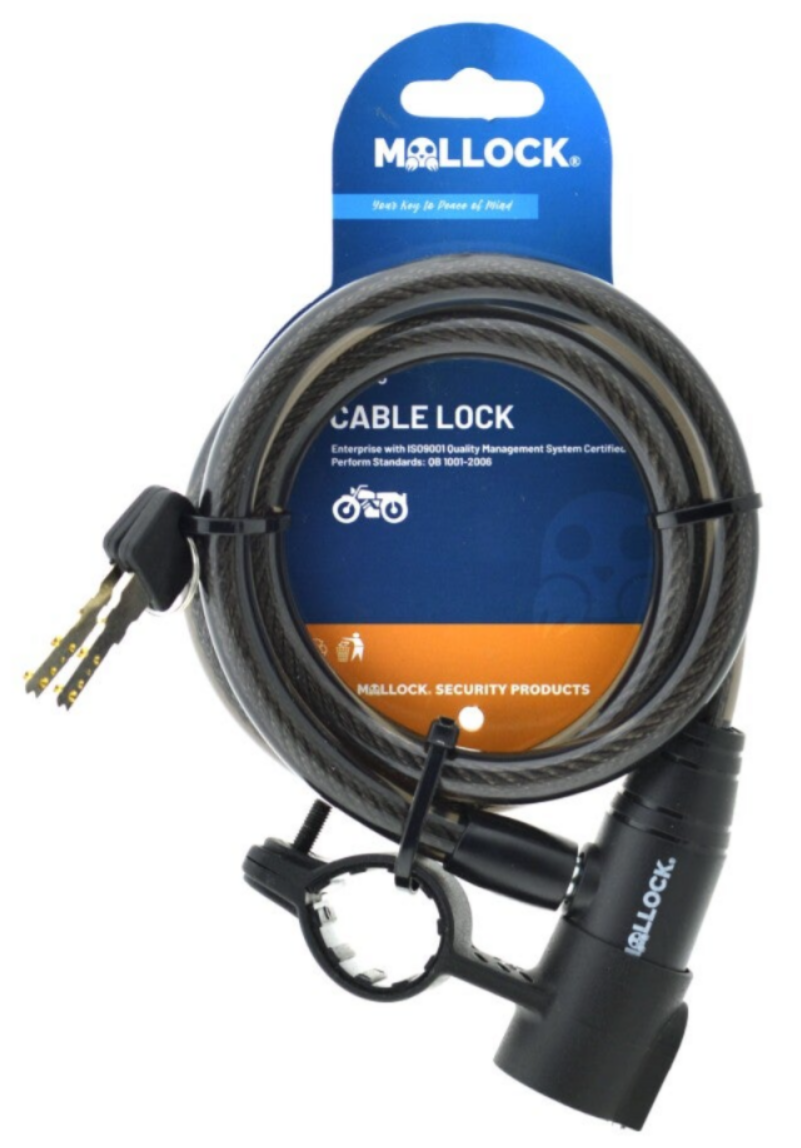 Mollock Staalkabel met slot (12x1000mm)