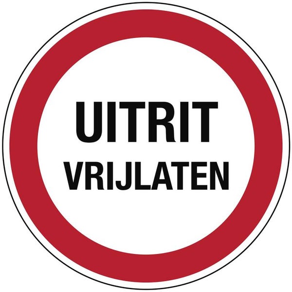 Sticker Uitrit vrijlaten