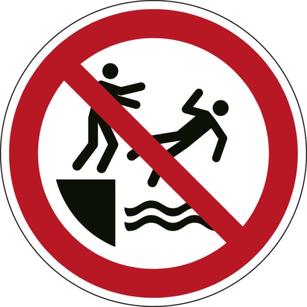 Sticker Verboden in het water te duwen