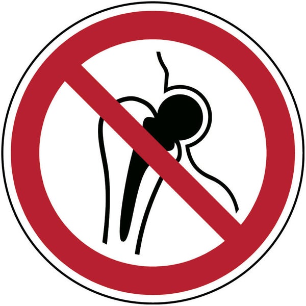 Sticker Verboden voor personen met metalen implantaat