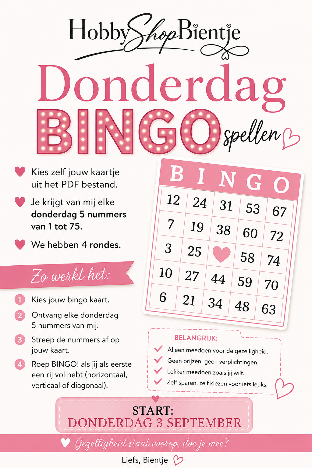 Donderdag Bingo Facebook