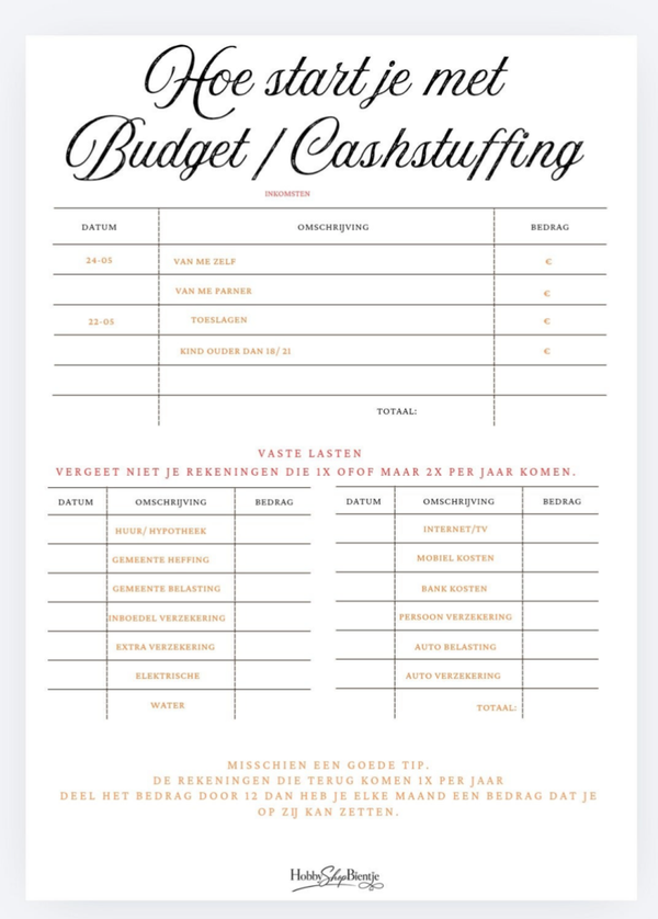Hoe start je met cash stuffing