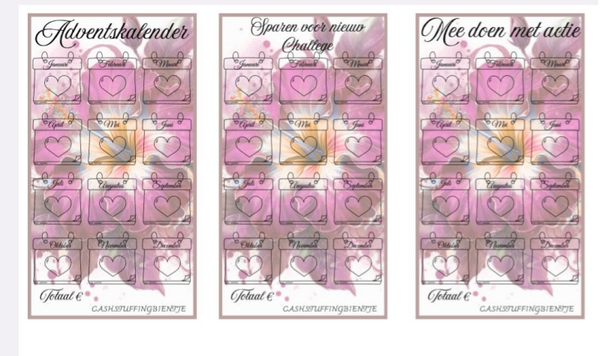 Digitaal: sparen advent kalander of actie challenge