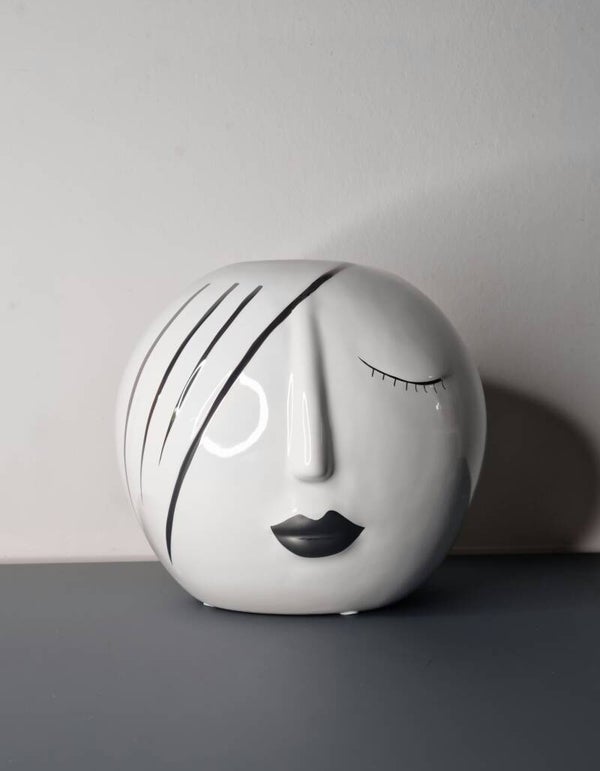 Vaas "Face" rond H.18.5cm