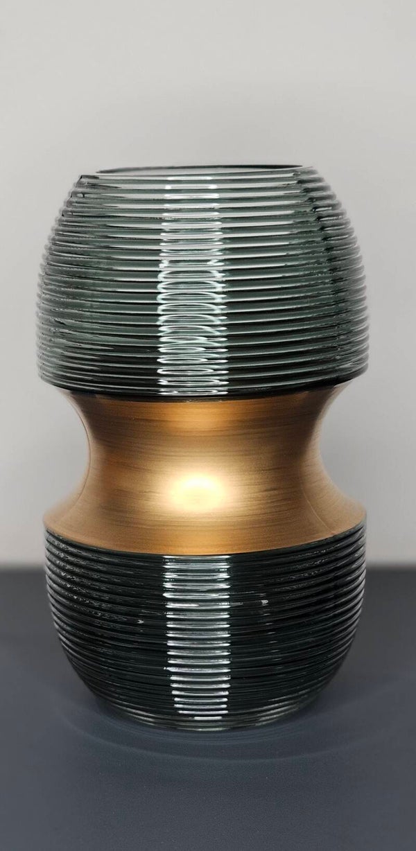 Vaas "Opal" glas, groen H.22cm