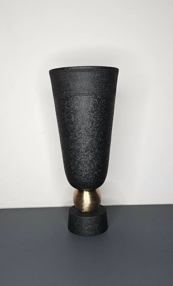 Vaas "Nama" Zwart/goud H.39.5cm