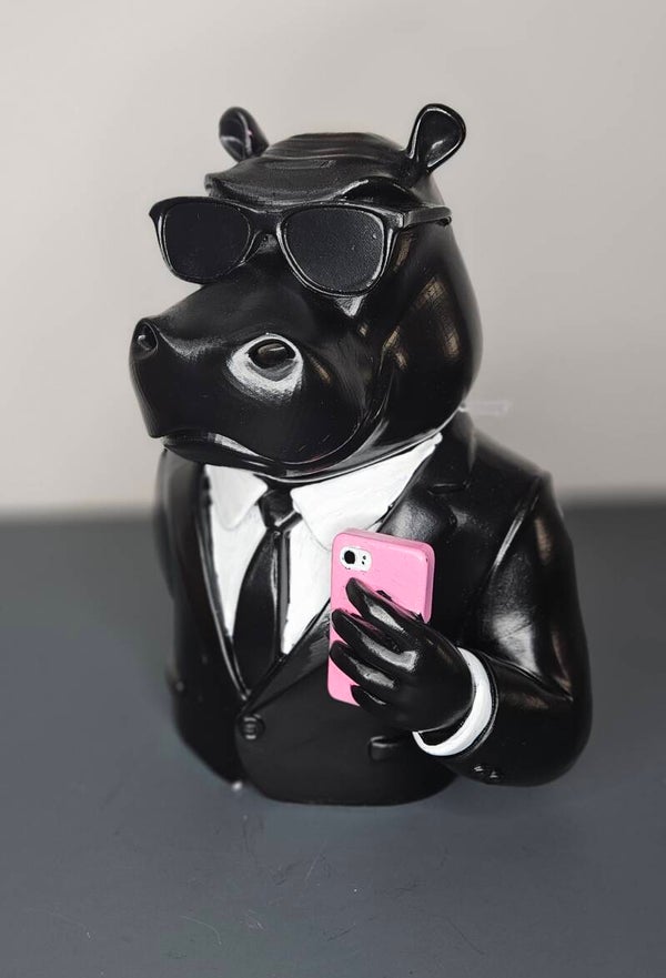 Beeldje hippopotamus "Zyro" H.30cm