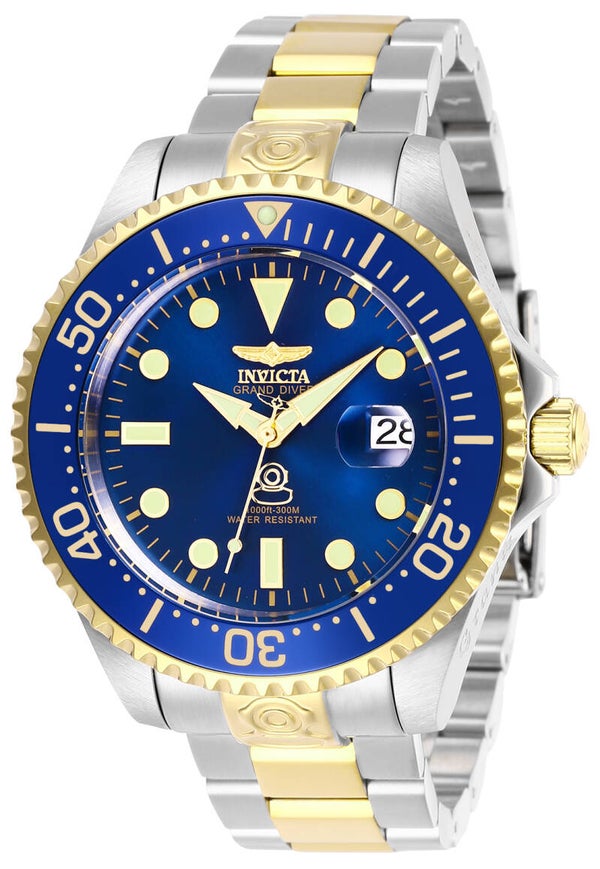 Invicta Grand Diver automatisk 47 mm dial blue dial, gold /silver