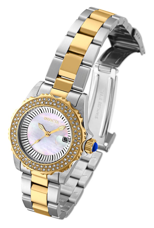 Invicta Angel Swiss Ronda 585 Caliber Women's Watch w/ Mother of Pearl Dial - 30mm, Steel, Gold 28443