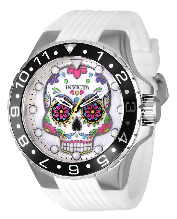 Invicta Aviator Dia De Los Muertos Men's Watch w/ Mother of Pearl Dial - 50mm, White