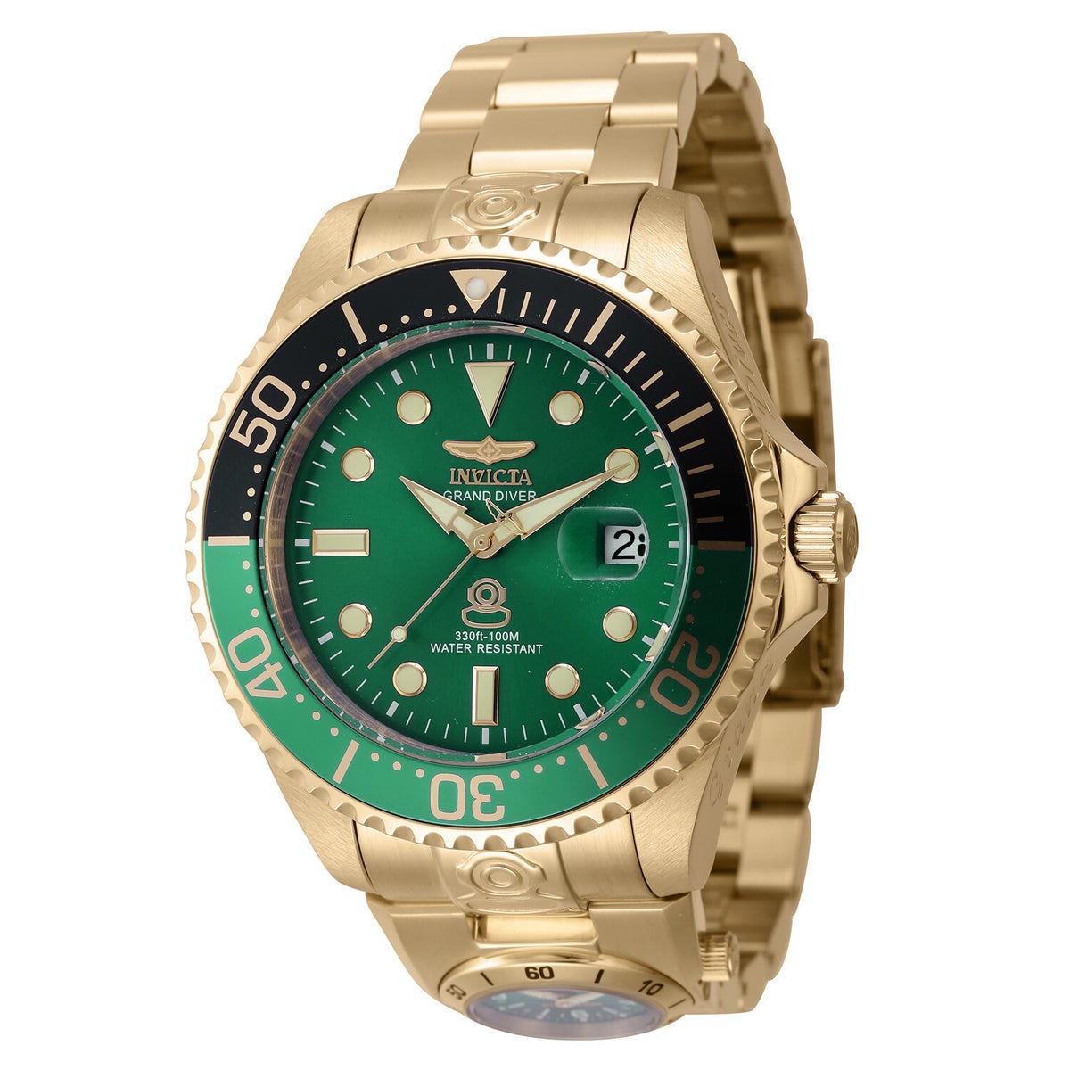 Invicta Dual Time Grand Diver Automatic Men's Watch - 47mm, Gold ...