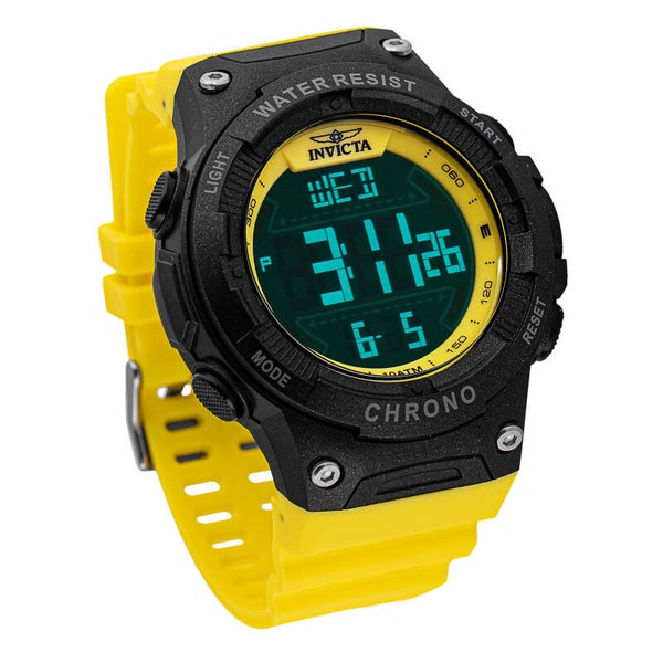 Invicta Racing Burnout Digital Men's Watch - 52mm, Yellow 47527