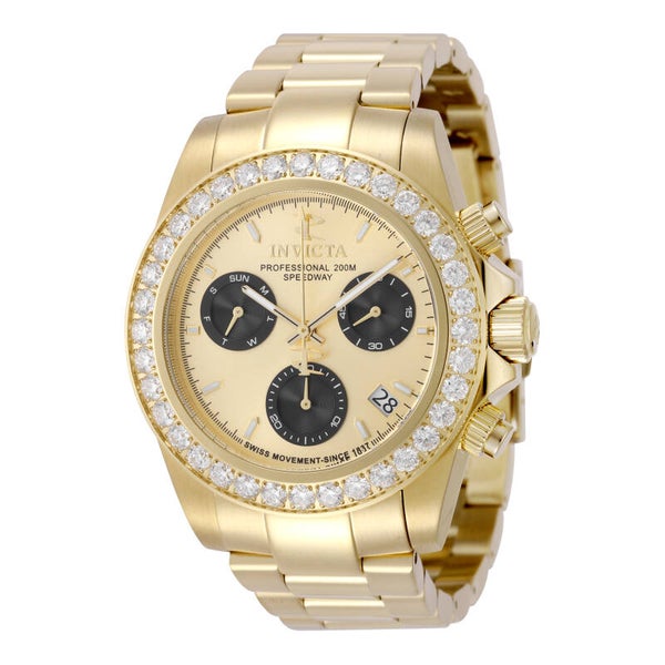 Invicta elite Speedway Grand Grupier 4 ct diamonds swiss movments gold